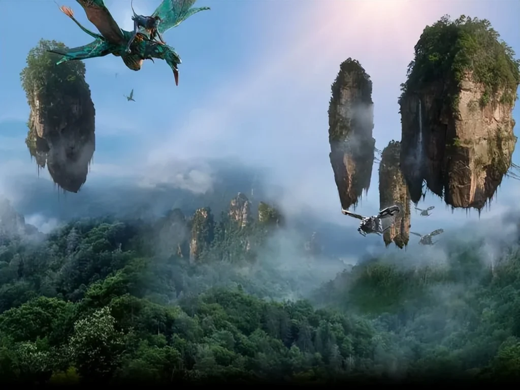 avatar mountain zhangjiajie: pemandangan gunung fantasi dengan puncak melayang dan suasana hutan berkabut