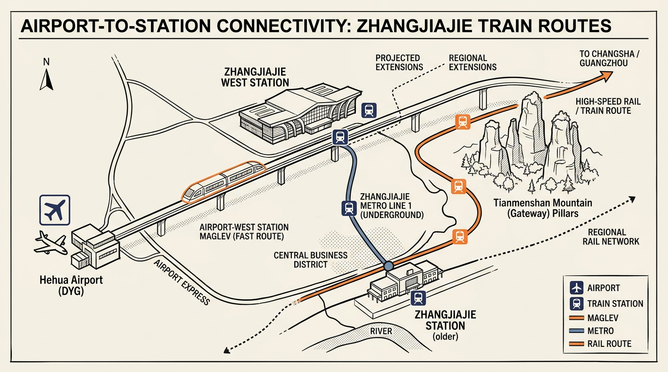 Rute perpindahan Changsha ke Zhangjiajie — etape pertama perjalanan DIY 5 hari