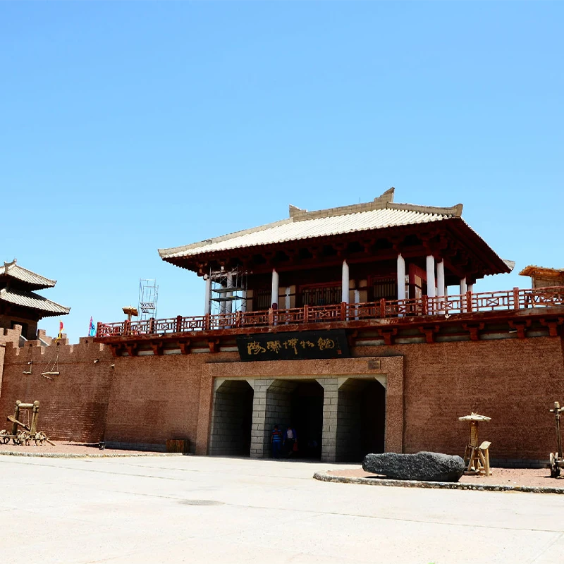 Menara suar Gerbang Yangguan dan pemandangan Jalur Sutra dekat Dunhuang