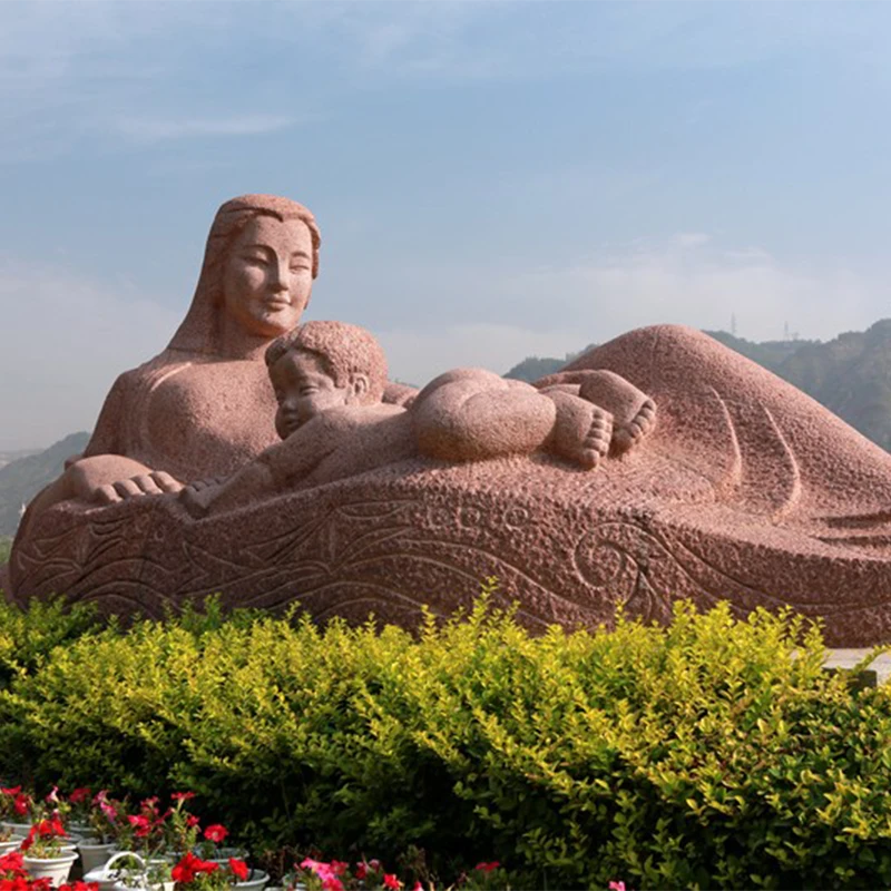 Patung Ibu Sungai Kuning di tepi sungai Lanzhou