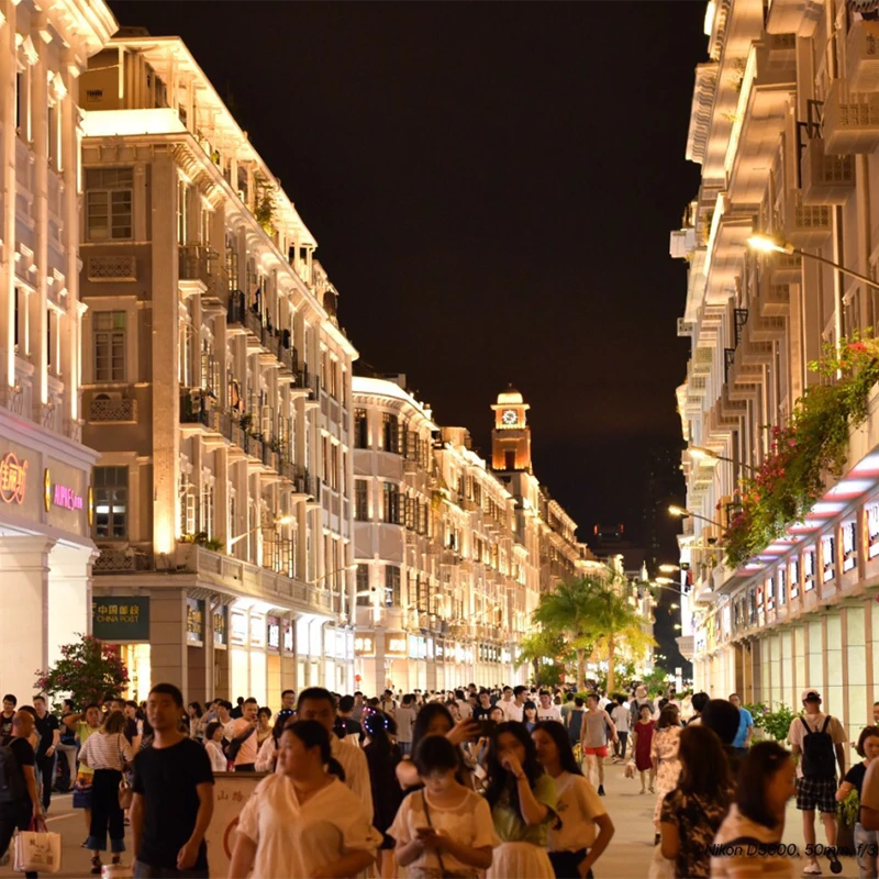 Arsitektur arkade di kawasan pejalan kaki Zhongshan Road, Xiamen